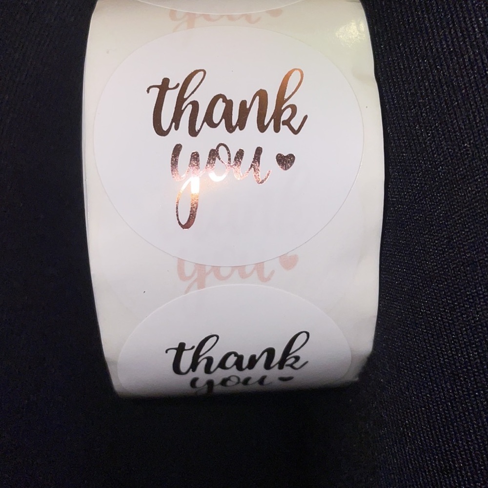 200 Rose Gold Thank You Stickers - Picture 3 of 4